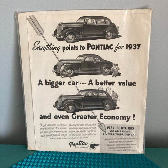Pontiac Car Ad 1936 in The Saturday Evening Post, January 1937 - Picture 1 of 11